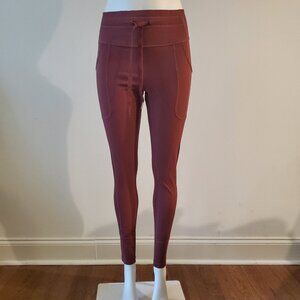 Glyder Burgundy Utility Legging Pants with Side Pocket and Waist Tie Size L